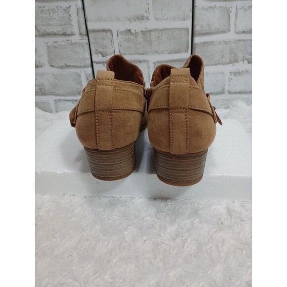 Makalu Women’s Elvie Tan Faux Leather Heeled Ankle  Boots Size 7.5M - Picture 4 of 8